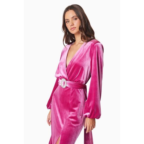 Elliatt Solene Maxi Dress Velvet cocktail Wedding Guest Dress size S NWT$368 - Picture 2 of 8